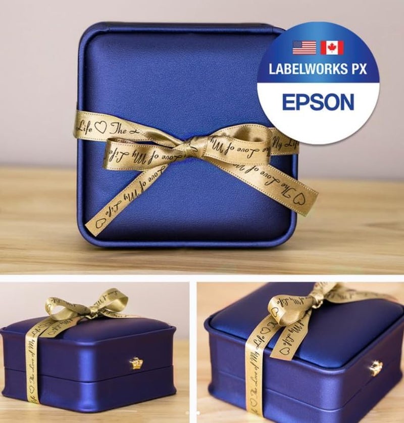 LABELWORKS Epson 212RBGPX Genuine PET (Polyester) Tape Cartridge - Black on Gold Ribbon Designer Craft Label Maker Tape - 1/2" (12MM) Wide, 16' - Image 4